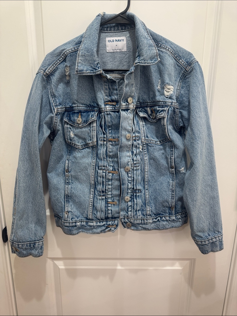 Old Navy Light Blue Distressed Kids Denim Jacket